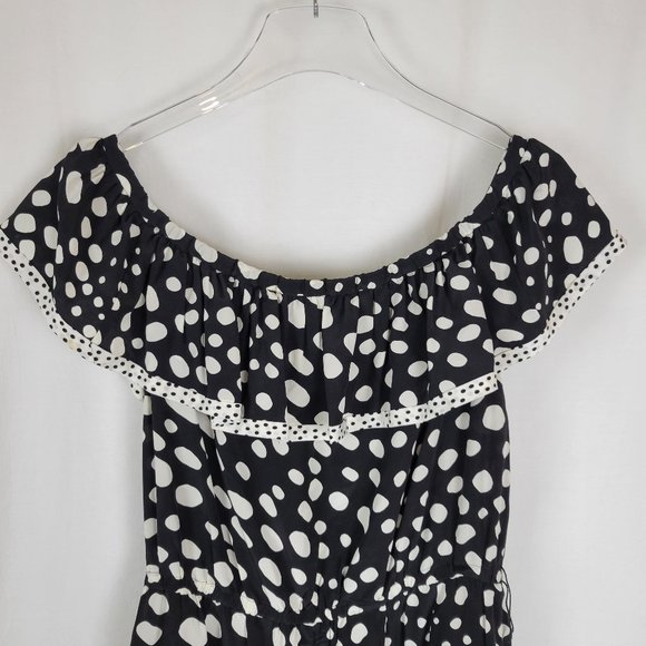 MARC JACOBS Black and White Polka Dot Ruffled Silk Dress - Size 4 - Picture 10 of 10